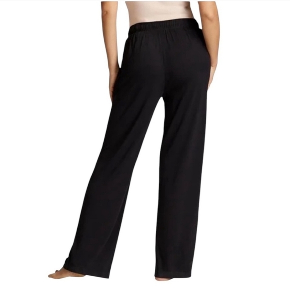 New! Natori Lounge Pants Size Medium Black Beige PJ Pants Casual Neutral Relaxed - Picture 3 of 12
